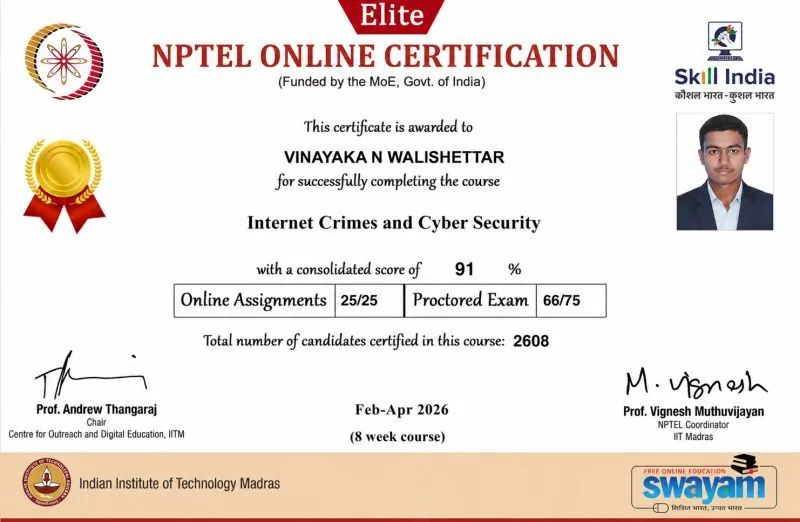 Internet Crimes and Cyber Security — NPTEL (IIT Madras)