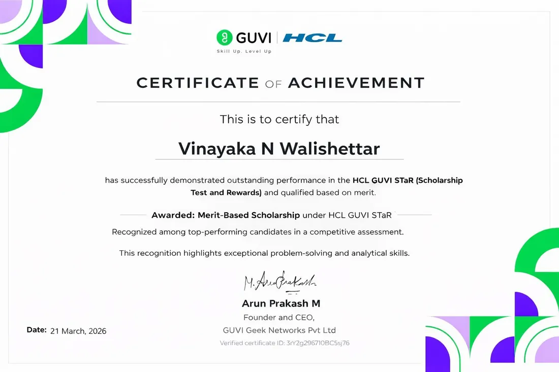 HCL GUVI STaR Merit-Based Scholarship